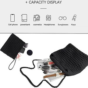 Sac à main de luxe à poignée supérieure, en toile tissée, unisexe, doublure en cuir véritable, capacité 3L+, mode, bandoulière unique - Product Image 4