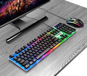 Ensembles Clavier et Souris Gaming LED USB Filaire sur Mesure pour Ordinateur de Bureau – ABS Teclado Klavye - Product Image 1