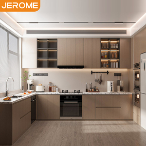 Prezzo di fabbrica Design personalizzato pronto per il montaggio Cabinetry armadio Set moderno impiallacciatura di Teak da <span class=keywords><strong>cucina</strong></span> - Product Image 1