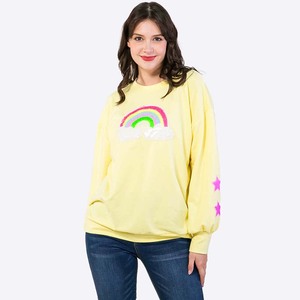 T-shirt personnalisé polaire à la mode <span class=keywords><strong>veste</strong></span> en Sherpa ample pull-over sweat à capuche surdimensionné sans ficelle pour femmes pull à paillettes motif brillant - Product Image 4