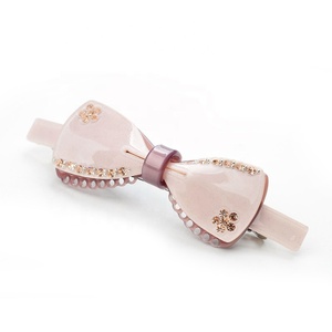 Thời Trang <span class=keywords><strong>Bow</strong></span> Hình Tóc Barrette Mới Hàn Quốc Phong Cách Cô Gái Tóc Barrette Rhinestone Bowknot Phụ Nữ Tóc Clip Barrette - Product Image 3