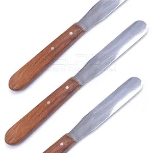 New Mixing Dental composite resin filling spatula, dental cement Alginate & Metal plastic mixing spatula With Wooden Handle