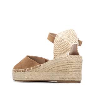 Sandalias de cuña con tacón de 6 cm para mujer Refresh, color camel, talla 38 - Product Image 3