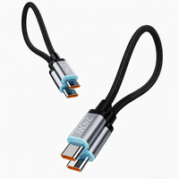 Câble de charge rapide magnétique USB-C court de 15 cm, 5A, 240W PD, en nylon tressé, transfert de données pour téléphone IOS, ordinateur portable, ordinateur, batterie externe