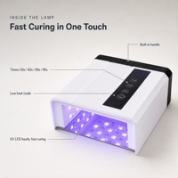 Lampe à ongles rechargeable 108 W sans fil UV LED avec poignée, 4 réglages de minuterie, écran LCD, machine de séchage pour vernis gel