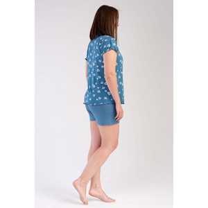 Costume pour femme en viscose XXL, col en V, plissé, manches courtes, jupe ovale - Product Image 2