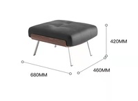 Fauteuil inclinable à bascule moderne en cuir avec structure en acier inoxydable pour salon, chambre, bureau à domicile, villa, loisirs