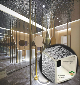 Panel de Pared de Bambú Laminado con Textura de Ondas Grandes Plateadas, Coextruido con Carbón Vegetal, 8 mm de Grosor, para Paredes y Techos de Recepción - Product Image 1
