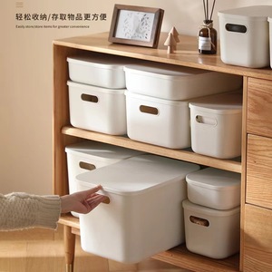 <b>Storage</b> <b>Box</b> Plastic Rectangle <b>Stackable</b> With Lid For Clothing Cosmetics Desktop Organizer Dustproof Multi Functional - Product Image 2