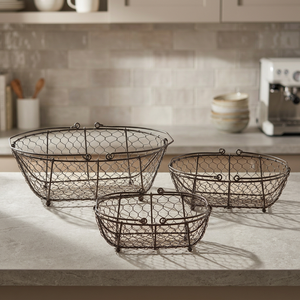 Metal Wire <b>Basket</b> Set of 3 pcs - Product Image 3