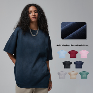 250G Schwergewicht Premium Fashion T-Shirt <span class=keywords><strong>Monkey</strong></span> Wash Sun Faded T-Shirt Streetwear Acid Washed Hochwertiges Baumwoll-T-Shirt - Product Image 1