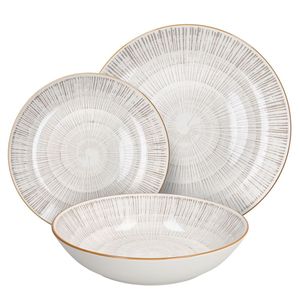 Juego de Vajilla de Porcelana Tognana Virtuo Beige de 18 Piezas - Product Image 1