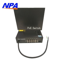 Switch PoE Industrial con IA, 8 Puertos Gigabit 1000Mbps RJ45, IP66 Resistente a la Lluvia, Metálico para Exteriores, IEEE 802.3af/at, Plug&Play, Red Inteligente QoS