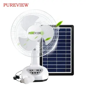 electrifc مروحة Suppliers-بقعة الجملة مروحة كهربائية 12 بوصة مع قوة البنك وظيفة تعمل بالطاقة الشمسية مروحة قابلة لإعادة الشحن