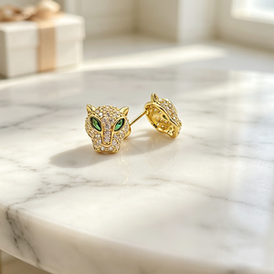 Boucles d'oreilles mini clous fines 2026 pour femmes, bijoux panthère en cuivre plaqué or 18 carats, vente en gros en ligne Yiwu, prix bas, livraison quotidienne - Product Image 4