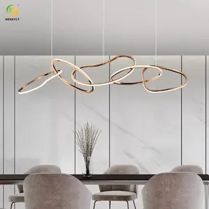 New Arrival Luxury oval circle pea shape Stainless Steel + Silicon Drop Modern Pendant Light