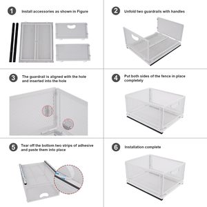 Boîtes de rangement métalliques empilables et coulissantes, organiseur de tiroir pliable en maille pour armoire, garde-manger, étagère, gain de place en cuisine - Product Image 4