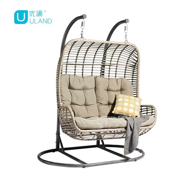 Uland Bán Buôn Ngoài Trời Vườn Nội Thất Treo Ghế Đu Đứng Đôi Treo Wicker Trứng Ghế