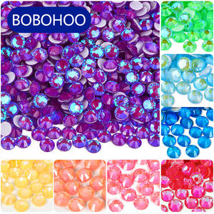 BOBOHOO Nuovi Colori Strass Termoadesivi in Bulk, Colori Scintillanti SS6-SS30, Strass in Vetro a Fondo Piatto Termoadesivi per Abiti - Product Image 1