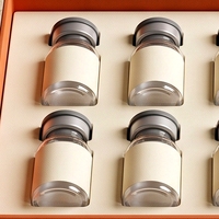 Boîte rigide carrée personnalisée avec couvercle et base orange pour 10 flacons de peptides, en carton gris avec éponge, impression offset, pour soins personnels