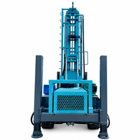 Machine de forage de puits d'eau HDL-350 sur chenilles en acier, treuil double usage (air/eau), machine de soudage électrique, échelle de 6,6 m de portée