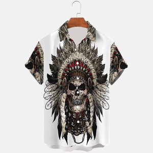 Chemise pour homme à sublimation, nouveau design 2025, style hawaïen, série tribale, chemises décontractées pour homme, chemise en polyester - Product Image 1