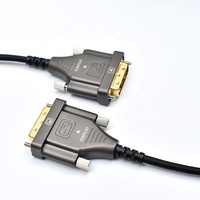 Cable DVI de Fibra Óptica 4K, Cable de Ordenador de Soporte de Vídeo para Videojuegos, DVD, Portátiles, HDTV y Proyector, 24 + 1, 2 a 1, 2 a 1