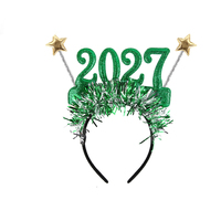 2027 Jahresend-Festliche 4er-Pack Vliesstoff Weihnachts-Rentier-Design Stirnbänder Bunte Party-Geschenke für Feierlichkeiten und Dekorationen