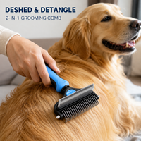 Kit complet de soins pour animaux de compagnie : Brosse anti-poils, Peigne démêlant six pièces, Gant, Coupe-griffes, Lime à ongles, Sacs de collecte des déchets