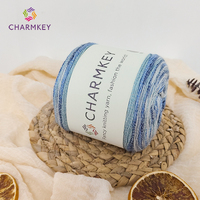 CHARMKEY Cotton Acrylic Blended Cake Yarn Long Distance Gradient Space Dyed Yarn Hand Knitting Yarn for Shawl Blanket
