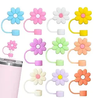 Cute Silicone Cartoon Straw Tips Lids Covers Cap Charms Dust-Proof Drinking Reusable Straw Topper for Tumblers Stanley Cup