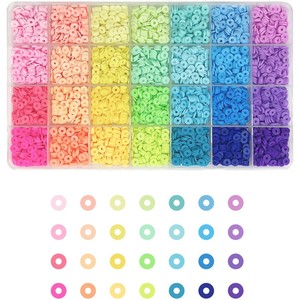 Polymer Clay Beads 28 Colors 6mm Round <b>DIY</b> Jewelry Making <b>Kit</b> For Bracelets Necklaces Beadwork - Product Image 4