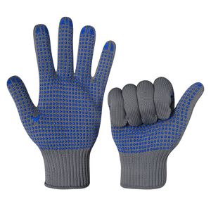 Guantes de seguridad de trabajo con puntos de PVC de muchos colores, guantes de punto de poliéster gris, guantes duraderos antideslizantes de moda, se aplican a todo el trabajo - Product Image 3