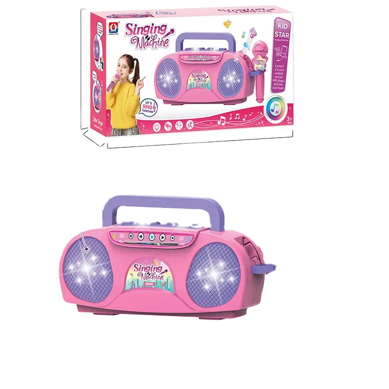 Instrumento musical de fábrica Super Rocking Star Girls Micrófono Juguetes Niños Máquina de cantar Micrófono