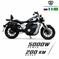 Moto électrique rétro de tourisme 72V 5000W avec batterie au lithium, vitesse maximale de 130 km/h pour adultes