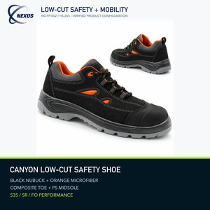 Unisex Safety <strong>Shoes</strong> with Nubuck Leather &amp; Microfiber Upper Anti-Puncture Midsole PU Outsole - Product Image 1