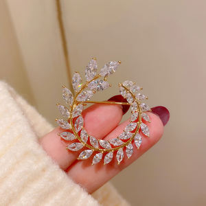 Broche pour <span class=keywords><strong>Hijab</strong></span>, accessoire de mariage, broches avec breloque en Zircon, épingles pour robes, nouvelle mode - Product Image 1