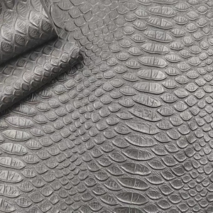 In-Stock <strong>Black</strong> Snakeskin Texture Imitation Leather Handbag Eco-Friendly Fabric Accessories for Furniture &amp; Decorative Use - Product Image 3