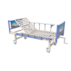 Medical Abs Manual Aluminum Metal Pediatric Children Child Hospital Beds With 2 Bed Sides