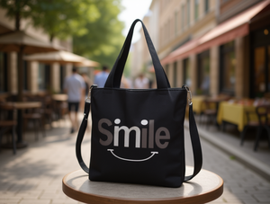 Borsa a Tracolla in Tela con Stampa di Lettere per Uso Quotidiano in Tutte le Stagioni - Product Image 2