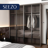 Armoire de rangement autoportante de style luxueux avec panneau anti-rayures et rangement dissimulé pour appartements commerciaux et hôteliers