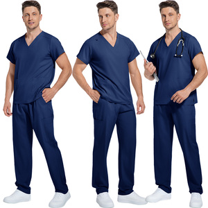 Short Sleeve Scrub Uniforms Sets With ID/Badge Loops Hospital <strong>Surgical</strong> Uniforms Healthcare Workers Medical Scrubs Vendors - Product Image 3