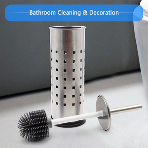 Modern Steel <strong>Toilet</strong> <strong>Brush</strong> Holder <strong>Chrome</strong> Metal Hollowed Holder Durable Nylon <strong>Brush</strong> <strong>Toilet</strong> Clean <strong>Brush</strong> for <strong>Toilet</strong> - Product Image 4