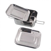 Boîte à lunch bento rectangulaire durable en acier inoxydable avec compartiments, design étanche réglable, fraîcheur classique garantie