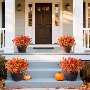 ดอกไม้ปลอมสำหรับตกแต่งสวนในฤดูใบไม้ร่วงดอกไม้ประดิษฐ์สีม่วงและกลางแจ้ง - Product Image 5