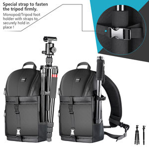 <span class=keywords><strong>Neewer</strong></span> sac de rangement professionnel pour appareil photo, sac à dos de transport noir résistant à l'eau et à la déchirure pour appareil photo DSLR - Product Image 5
