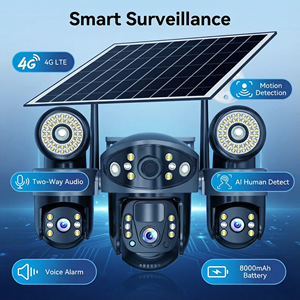 Cámara <span class=keywords><strong>de</strong></span> Seguridad Solar 4G HD con 3 Lentes, Cámara IP Wifi, 8000 mAh, Detección Humana PIR, Luces LED, Visión Nocturna, V380 PRO, Gran Angular, PTZ - Product Image 2