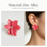 Anting Tusuk Bunga Enamel dari Paduan Seng untuk Wanita, Anting Bunga Mekar Manis, Perhiasan Musim Semi Musim Panas, Hadiah