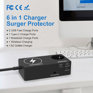 Multiprise USB multifonction Vastfafa 16A avec chargeur sans fil et port Type-C, <span class=keywords><strong>prise</strong></span> d'extension de type UE pour la vente en gros - Product Image 2
