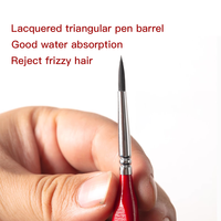 Pincel Rubens de Alta Precisión para Detalles Finos, Acuarela, Acrílico, Dibujo, Mango Rojo, Pelo de Nailon para Pintura